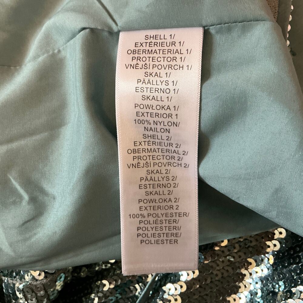 Aidan Mattox Mint Green/Blue Evening Gown Sequined Sleeveless Wrap Dress Size 8 - Picture 12 of 13